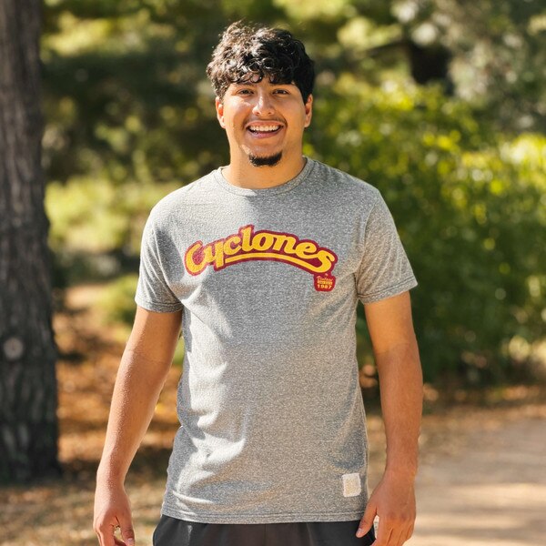 Retro Brand Cyclones Script Heather Gray T-Shirt